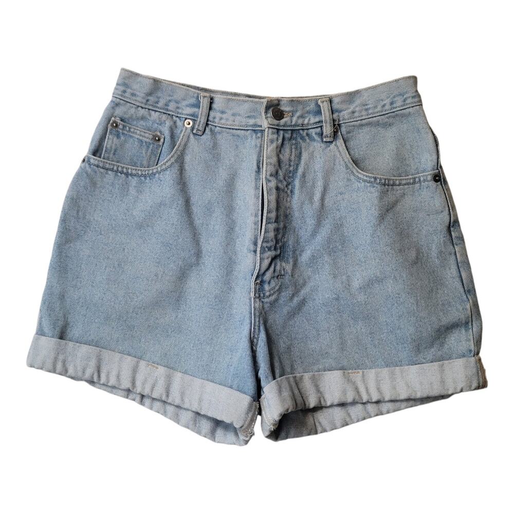 Vintage Denim Republic High Rise Light‎ Wash Roll Cuff Mom Jean Shorts